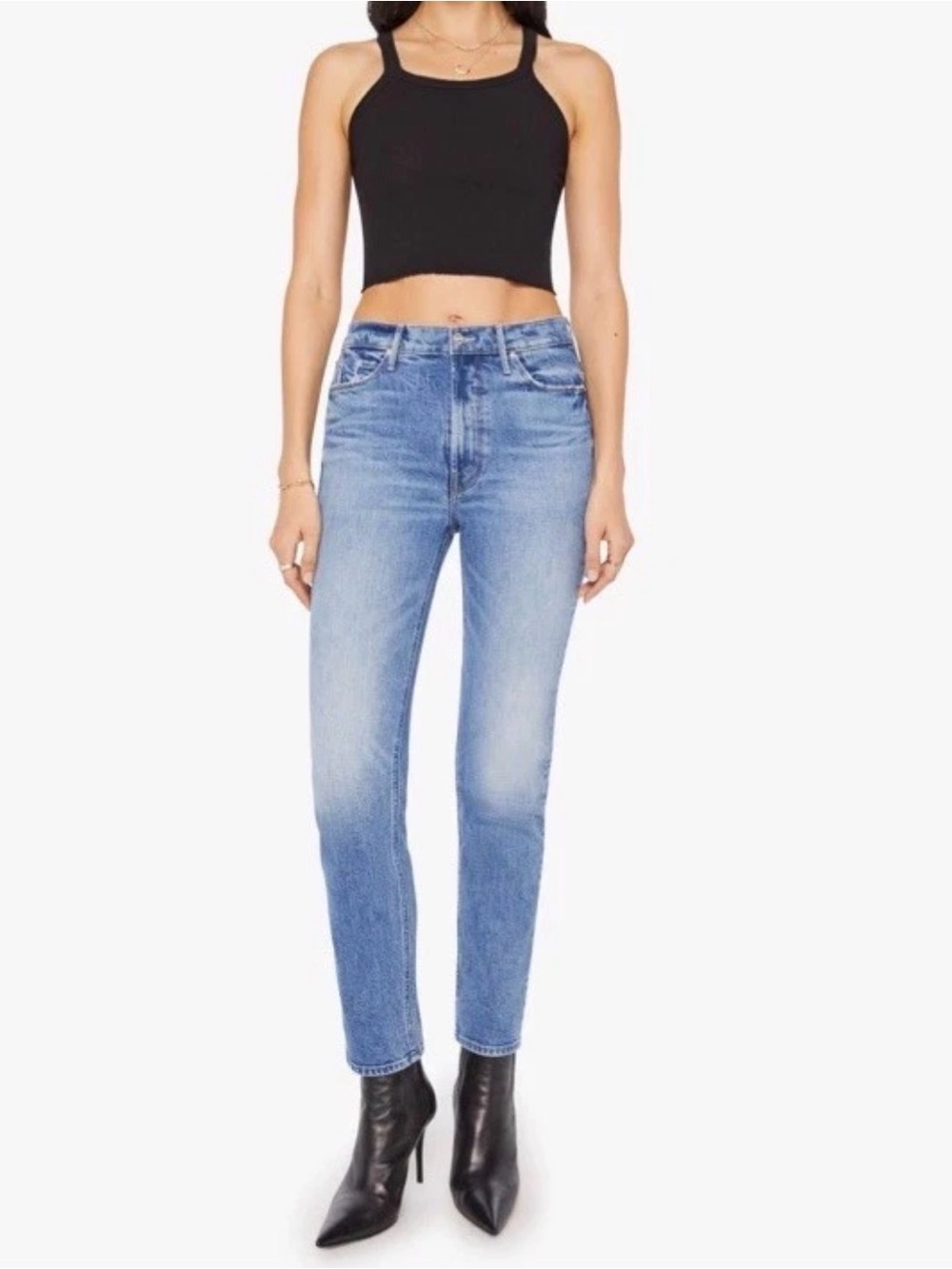 NWT Mother Superior Womens Dazzler Flood Straight Jeans, Trucks Are For Girls 30
